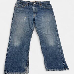 Levi's 505 Men's Blue Denim Jeans Size 34x29 Regular Straight Distressed Vintage
